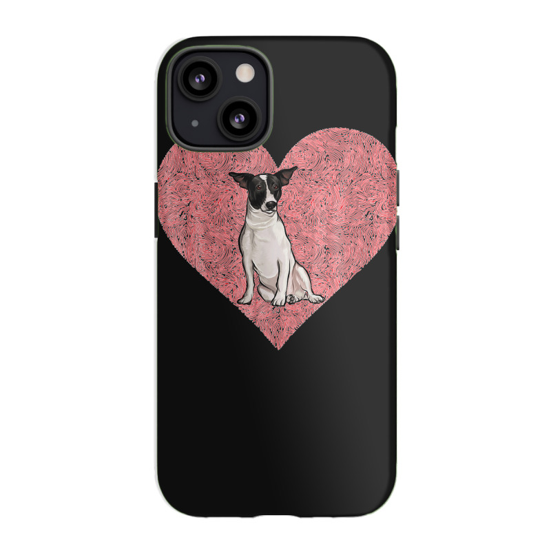 Rat Terrier Valentines Day Dog Love Fingerprint iPhone 13 Case by cm-arts | Artistshot