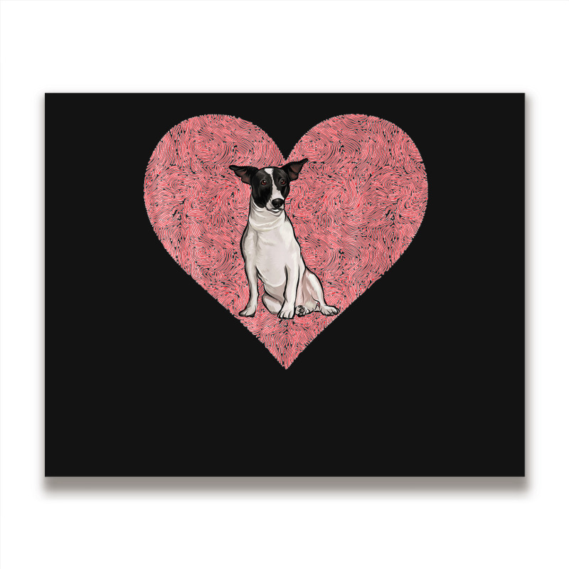 Rat Terrier Valentines Day Dog Love Fingerprint Metal Print Horizontal by cm-arts | Artistshot