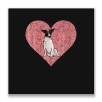 Rat Terrier Valentines Day Dog Love Fingerprint Metal Print Square | Artistshot