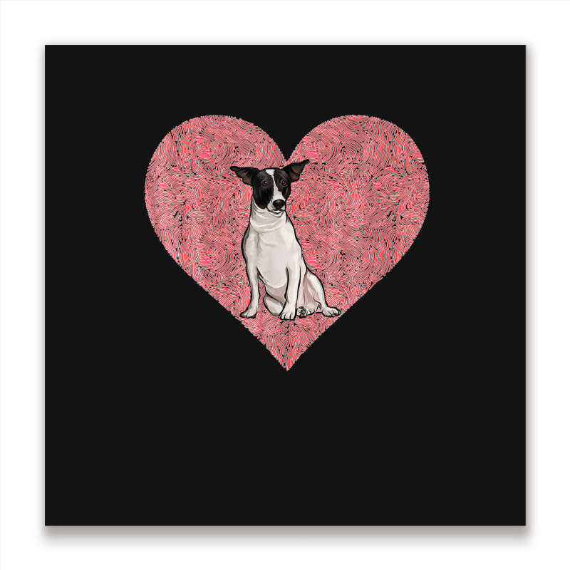 Rat Terrier Valentines Day Dog Love Fingerprint Metal Print Square by cm-arts | Artistshot