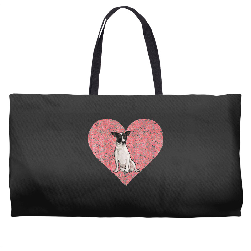 Rat Terrier Valentines Day Dog Love Fingerprint Weekender Totes by cm-arts | Artistshot