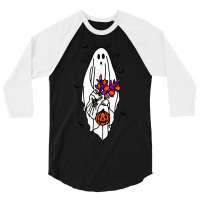 Cute Floral Ghost Women's Halloween 3/4 Sleeve Shirt | Artistshot