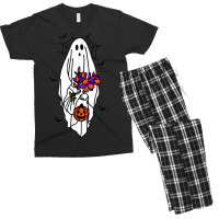 Cute Floral Ghost Women's Halloween Men's T-shirt Pajama Set | Artistshot