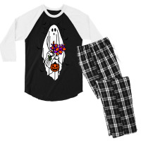 Cute Floral Ghost Women's Halloween Men's 3/4 Sleeve Pajama Set | Artistshot