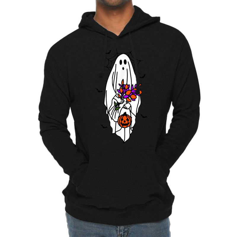 Cute Floral Ghost Women's Halloween Lightweight Hoodie by Deluxe | Artistshot