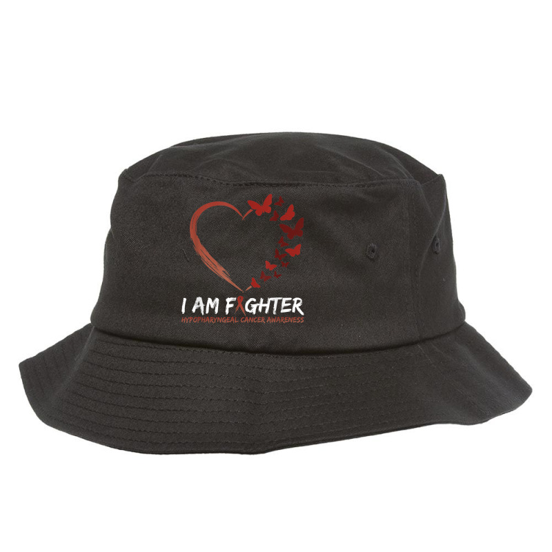 I Am Fighter Hypopharyngeal Cancer Awareness Shirt Butterfly Bucket Hat | Artistshot