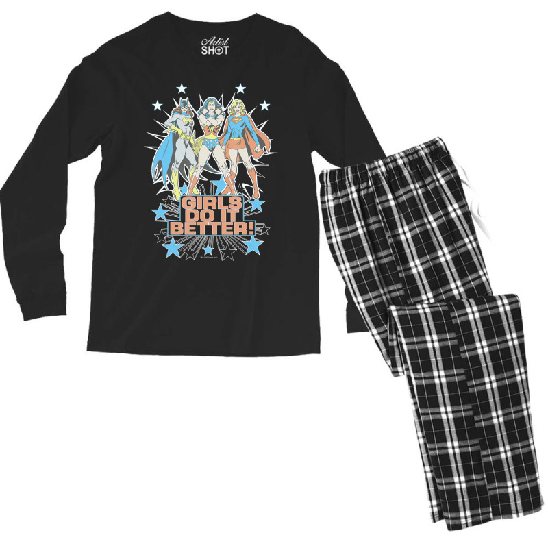 Wonder Woman Supergirl Batgirl Girls Do It Better Men's Long Sleeve Pajama Set | Artistshot