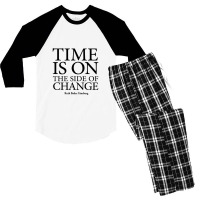 Time Is On The Side Of Change   Ruth Bader Ginsburg Men's 3/4 Sleeve Pajama Set | Artistshot