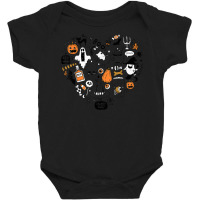 Halloween Party Doodle Heart Shape Costume Baby Bodysuit | Artistshot