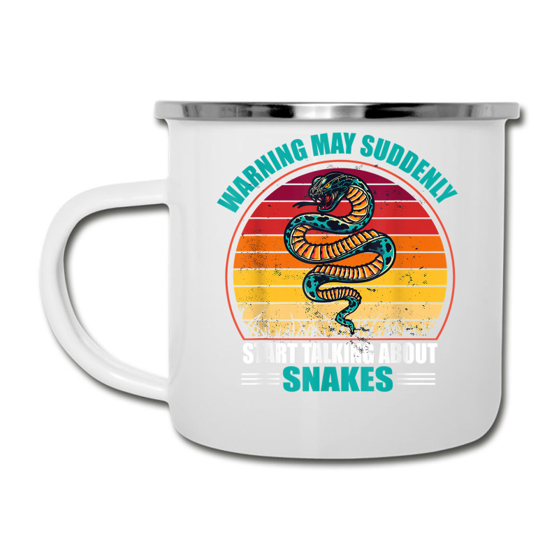 Warning May Suddenly Start Talking About Snakes Retro Snake Camper Cup | Artistshot