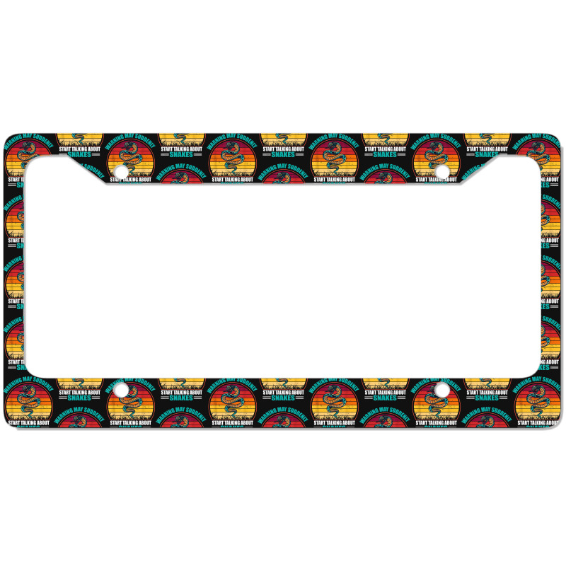 Warning May Suddenly Start Talking About Snakes Retro Snake License Plate Frame | Artistshot