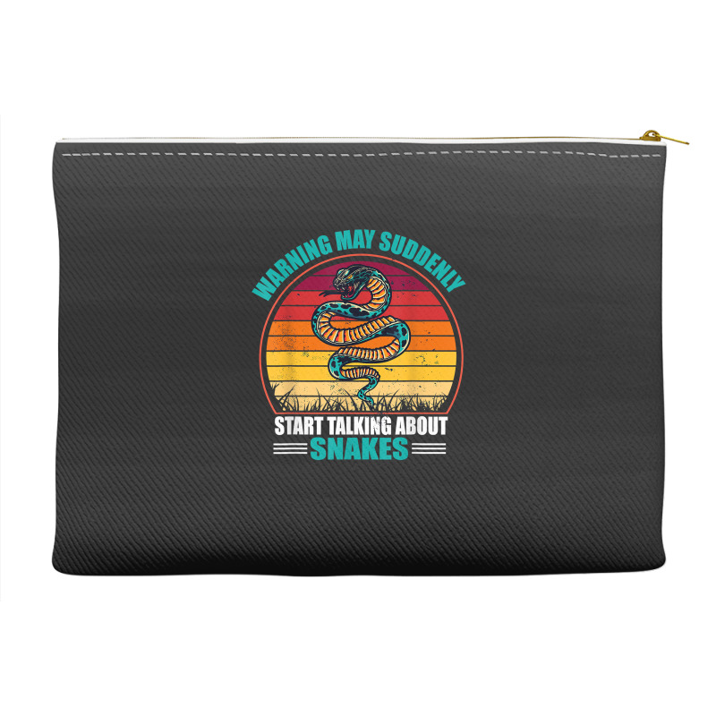 Warning May Suddenly Start Talking About Snakes Retro Snake Accessory Pouches | Artistshot