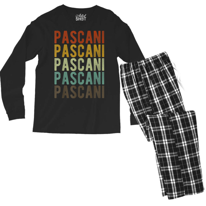 Pascani City Romania Retro Men's Long Sleeve Pajama Set | Artistshot