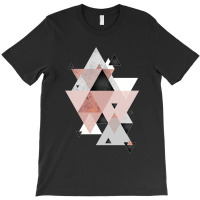 Geometric Compilation In Rose Gold And Blush Pink T-shirt | Artistshot