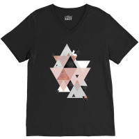 Geometric Compilation In Rose Gold And Blush Pink V-neck Tee | Artistshot