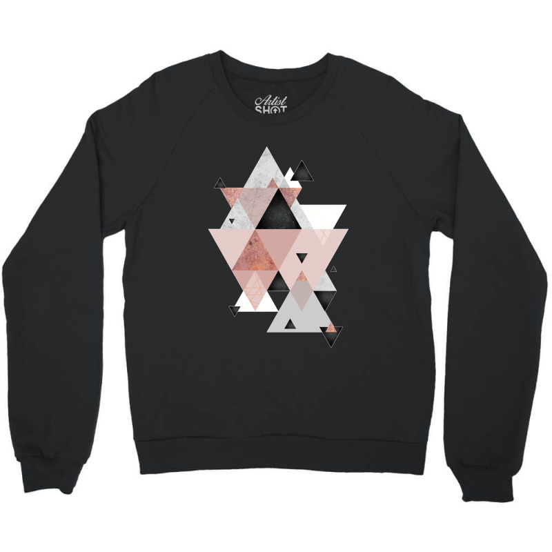 Geometric Compilation In Rose Gold And Blush Pink Crewneck Sweatshirt | Artistshot