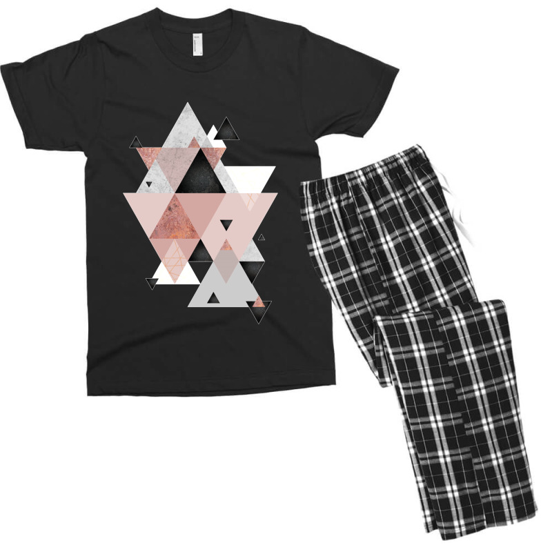 Geometric Compilation In Rose Gold And Blush Pink Men's T-shirt Pajama Set | Artistshot