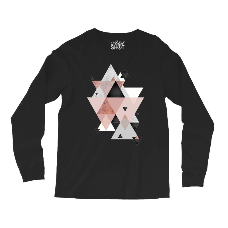 Geometric Compilation In Rose Gold And Blush Pink Long Sleeve Shirts | Artistshot