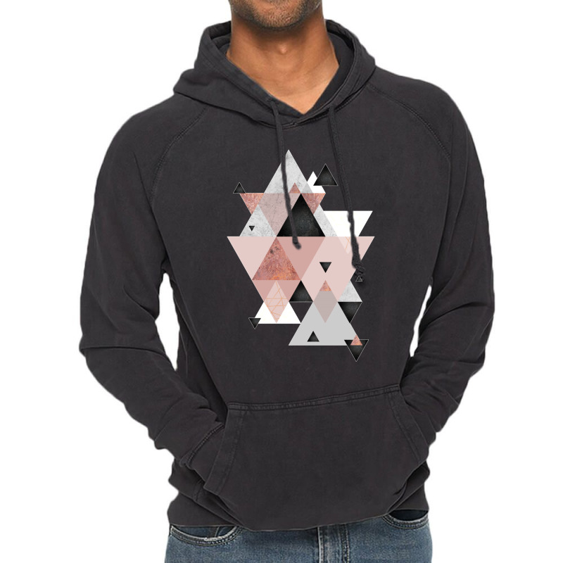 Geometric Compilation In Rose Gold And Blush Pink Vintage Hoodie | Artistshot