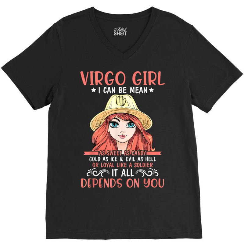 Virgo Girl Sweet Candy Cold Ice Evil As Hell Loyal Soldier V-neck Tee | Artistshot