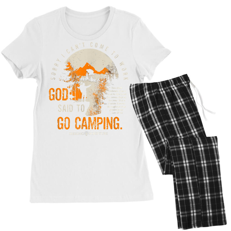 Sorry I Can't Work, God Said To Go Camping Lev 2341 T Shirt Women's Pajamas Set by povyvexumi3 | Artistshot