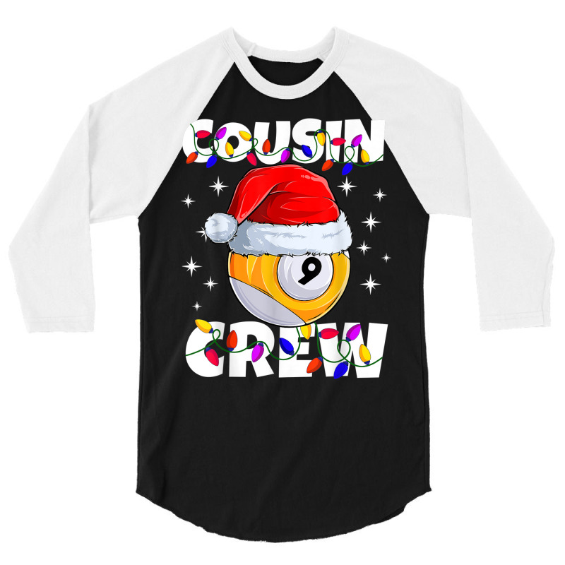 Billiard 9 Ball Play Pool Cousin Crew Christmas Lights 3/4 Sleeve Shirt | Artistshot