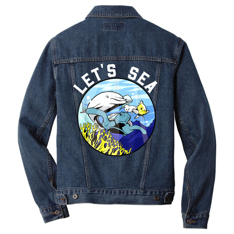 Marine Biologist Let's Sea! Men Denim Jacket by Orchid | Artistshot