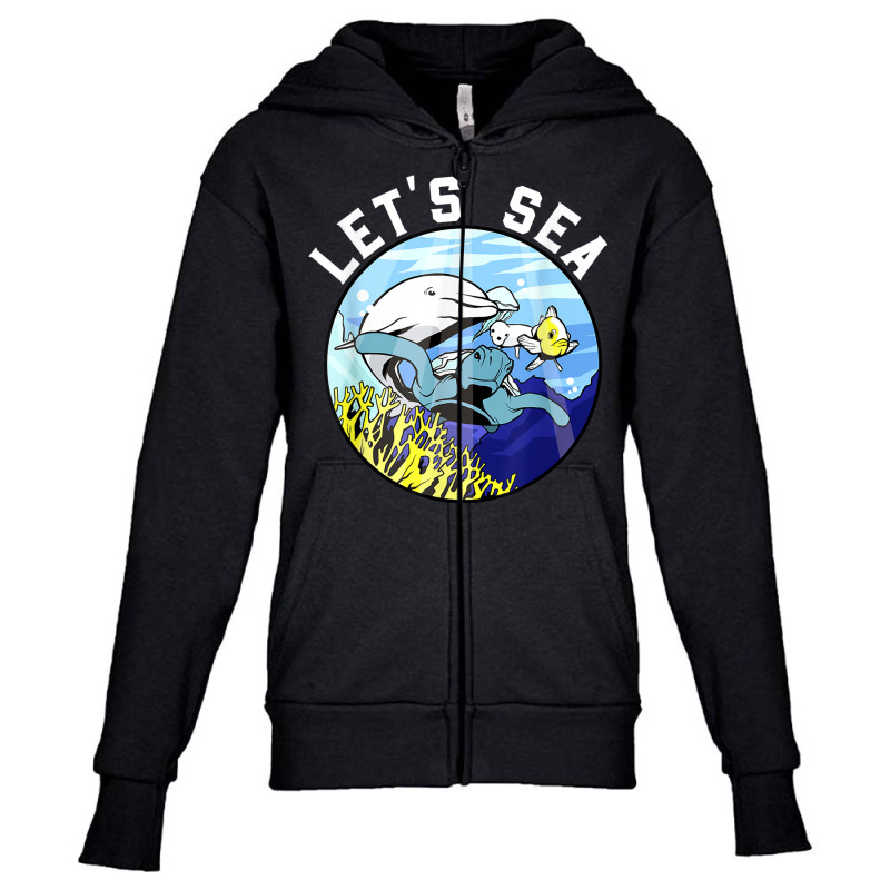 Marine Biologist Let's Sea! Youth Zipper Hoodie by Orchid | Artistshot