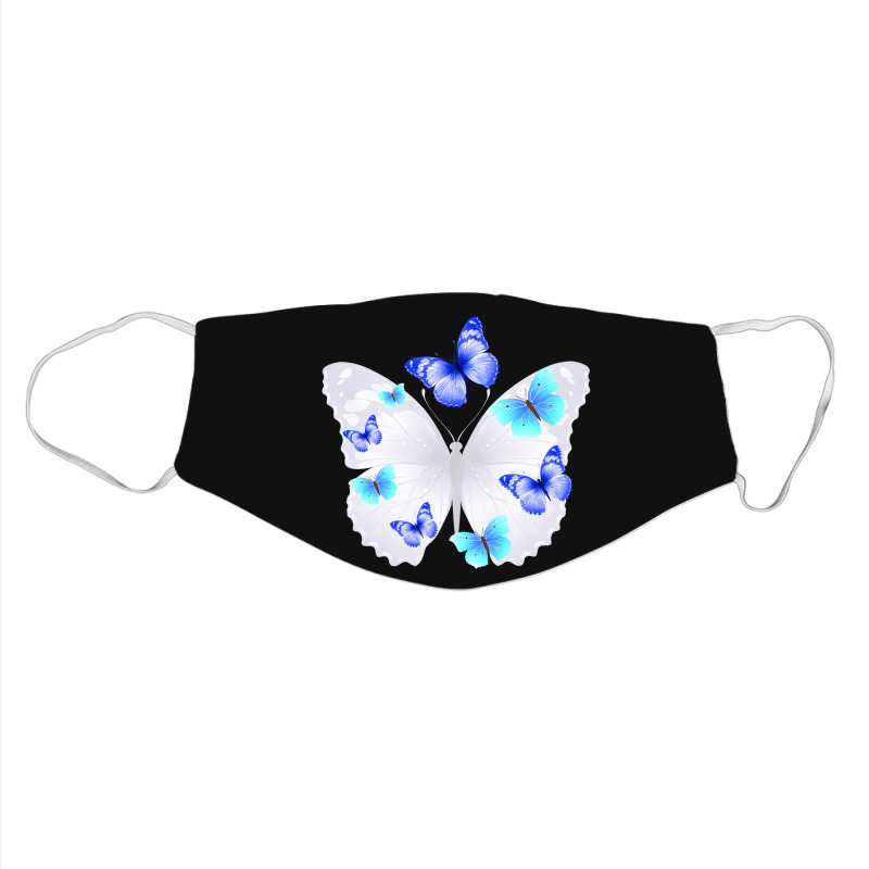 Light Blue Butterfly Face Mask | Artistshot