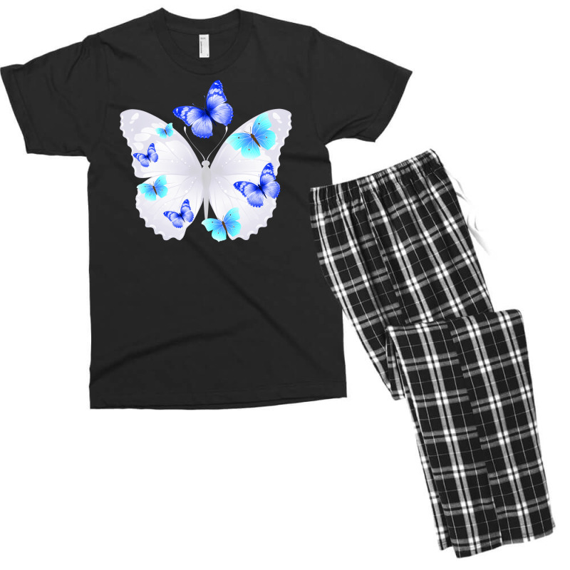 Light Blue Butterfly Men's T-shirt Pajama Set | Artistshot