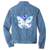 Light Blue Butterfly Men Denim Jacket | Artistshot