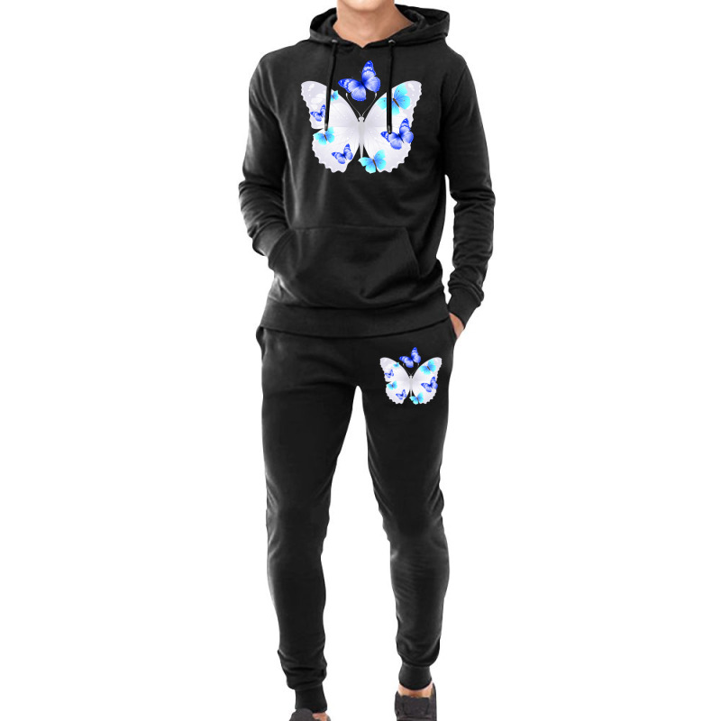 Light Blue Butterfly Hoodie & Jogger Set | Artistshot