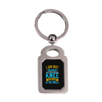 Knee Surgery Warrior   Knee Joint Replacement Surgeries Silver Rectangle Keychain | Artistshot