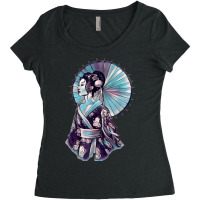 Japanese Geisha Parasol Pretty Tattoo Art Samurai T Shirt Women's Triblend Scoop T-shirt | Artistshot