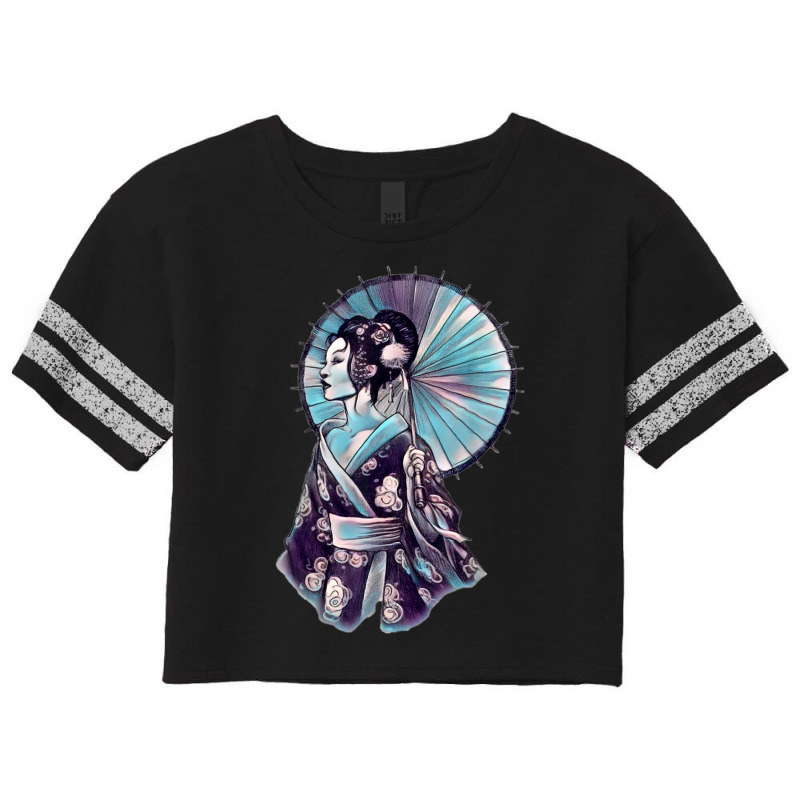 Japanese Geisha Parasol Pretty Tattoo Art Samurai T Shirt Scorecard Crop Tee by Fashlaza | Artistshot