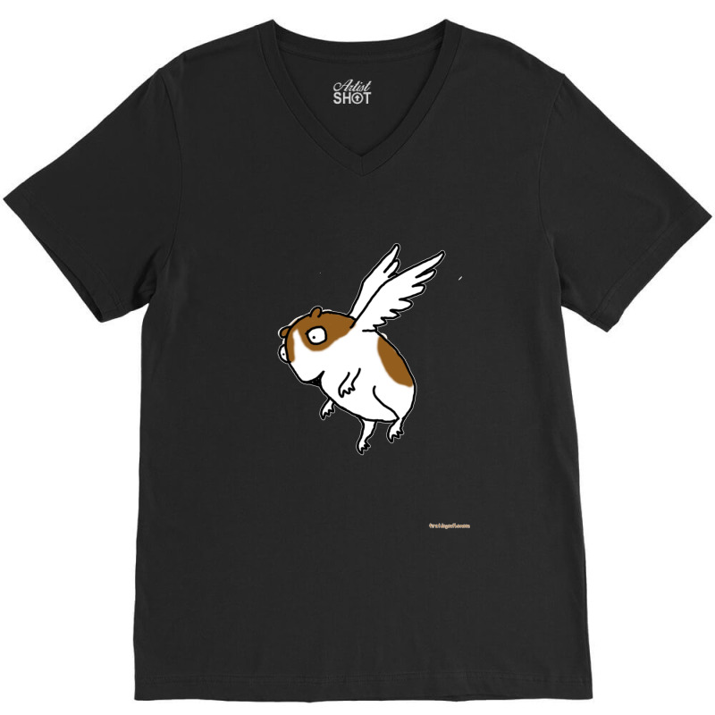 Flying Guinea Pig V-neck Tee | Artistshot