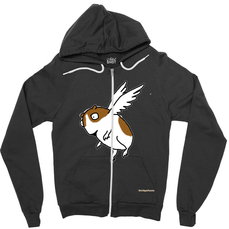 Flying Guinea Pig Zipper Hoodie | Artistshot