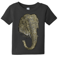 Graphic Novel Style Head And Trunk Of An Asiatic Elephant Baby Tee | Artistshot