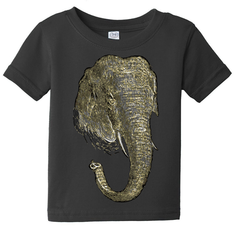 Graphic Novel Style Head And Trunk Of An Asiatic Elephant Baby Tee by Stunner | Artistshot