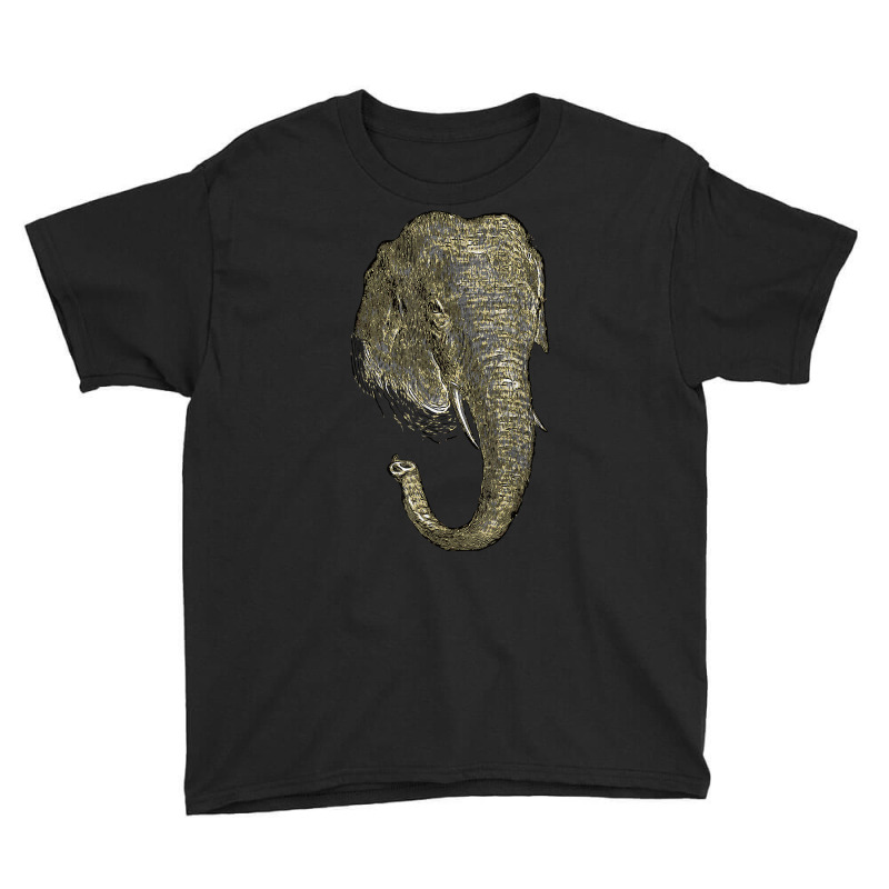 Graphic Novel Style Head And Trunk Of An Asiatic Elephant Youth Tee by Stunner | Artistshot