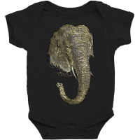 Graphic Novel Style Head And Trunk Of An Asiatic Elephant Baby Bodysuit | Artistshot