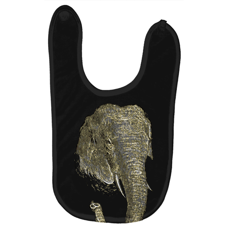 Graphic Novel Style Head And Trunk Of An Asiatic Elephant Baby Bibs by Stunner | Artistshot