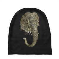 Graphic Novel Style Head And Trunk Of An Asiatic Elephant Baby Beanies | Artistshot