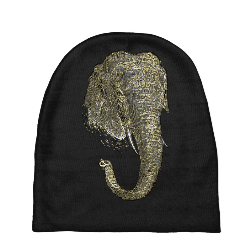 Graphic Novel Style Head And Trunk Of An Asiatic Elephant Baby Beanies by Stunner | Artistshot