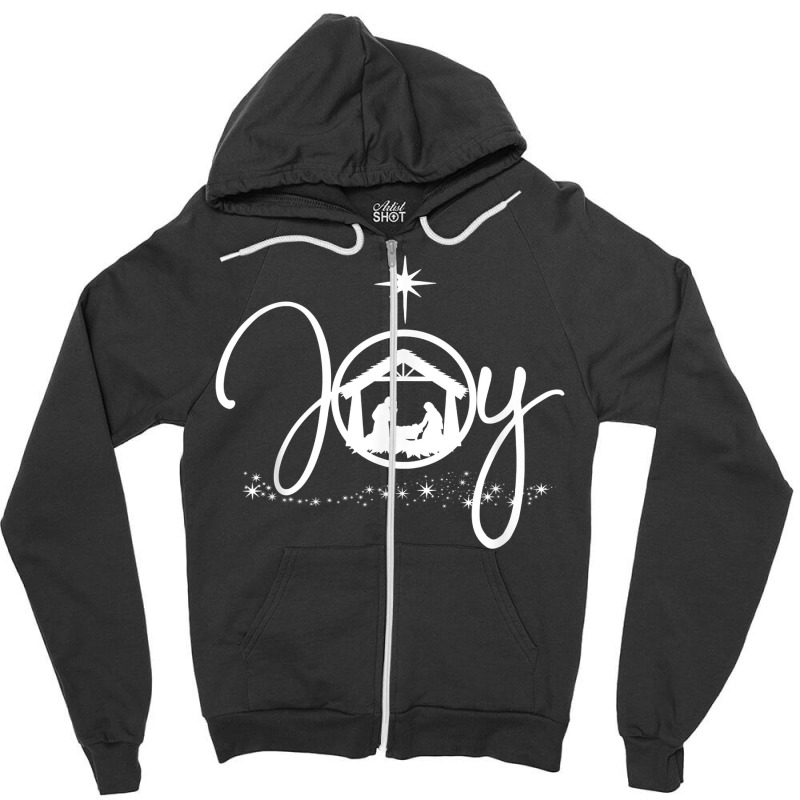 Christian Christmas Joy Jesus Nativity Scene Faith Gift Zipper Hoodie by DorisChristine | Artistshot