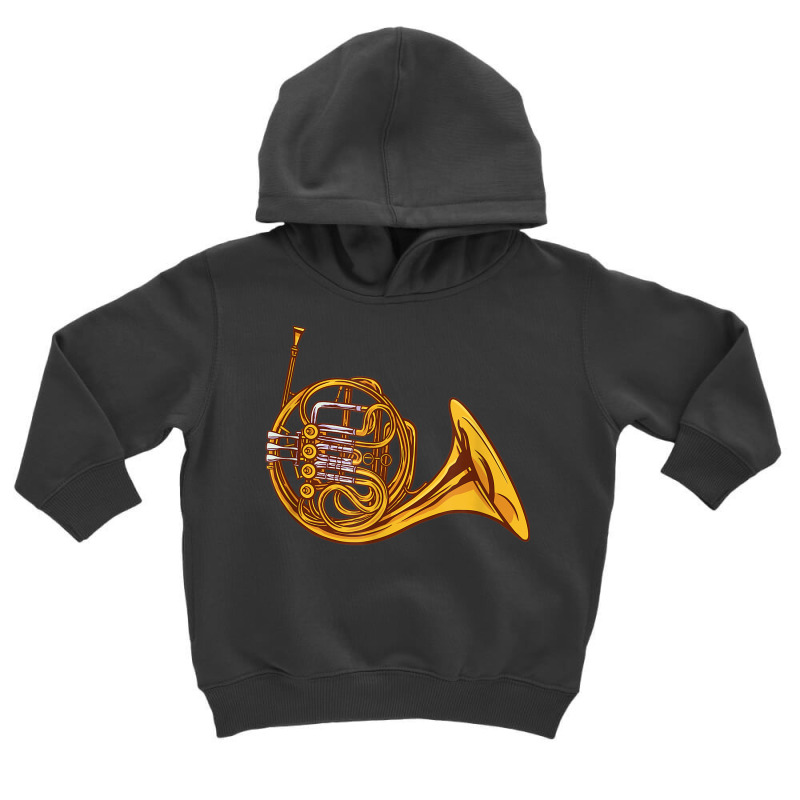 French Horn Instrument Music Toddler Hoodie by Lambent | Artistshot