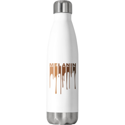 Dripping Melanin Black Pride Stainless Steel Water Bottle Designed By Bariteau Hannah