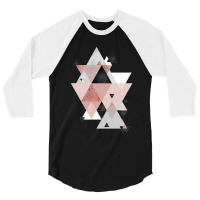 Geometric Compilation In Rose Gold And Blush Pink 3/4 Sleeve Shirt | Artistshot