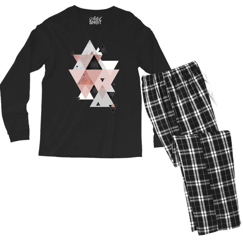 Geometric Compilation In Rose Gold And Blush Pink Men's Long Sleeve Pajama Set | Artistshot