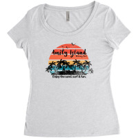 Amity Island Welcomes You Enjoy The Sand Surf And Fun Women's Triblend Scoop T-shirt | Artistshot